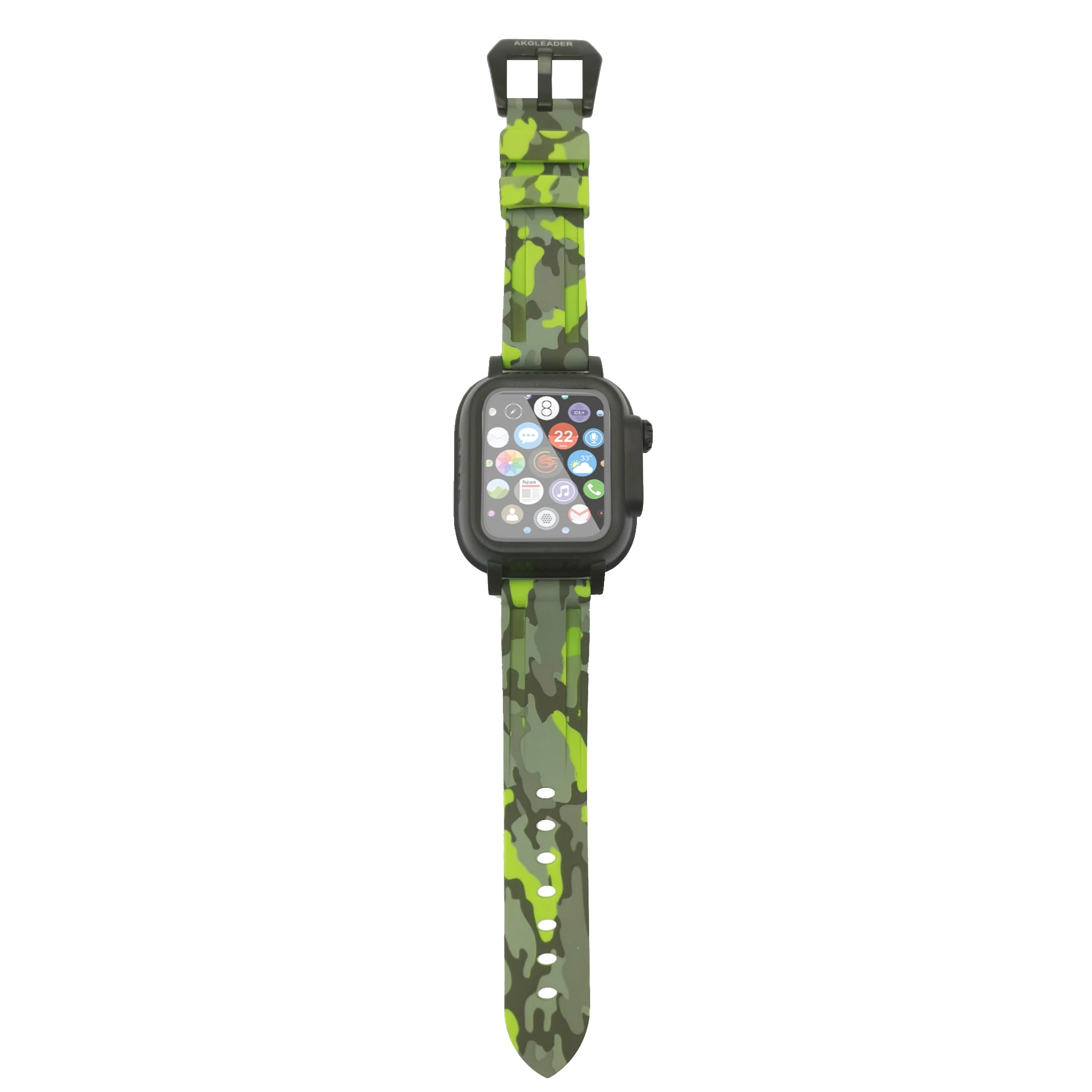 CAMO-green IP68 Watchproof Обложка для наручных часов, ремешок для Apple Watch Series 5 4 40/44 мм камуфляж каучуковый ремешок для Apple Watch Series 3 2 1 браслет CAMO - Цвет ремешка: CAMO-green