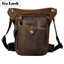 GO-LUCK, брендовая, натуральная кожа, для путешествий, на ногу, на бедро, пистолет, поясная сумка, мужская сумка через плечо, мужские сумки-мессенджеры, чехол для сотового телефона