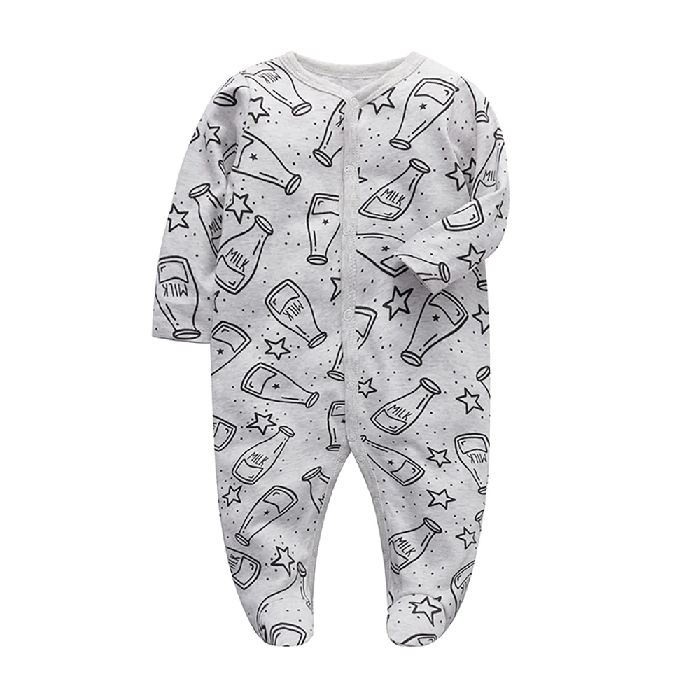 Jumpsuit Newborn Autumn Winter Boys And Girls Cotton Cartoon Fashion Footed Pajama Infant Sleepsuit Newborn Baby Clothes Baby Clothes Baby Sleepsuit