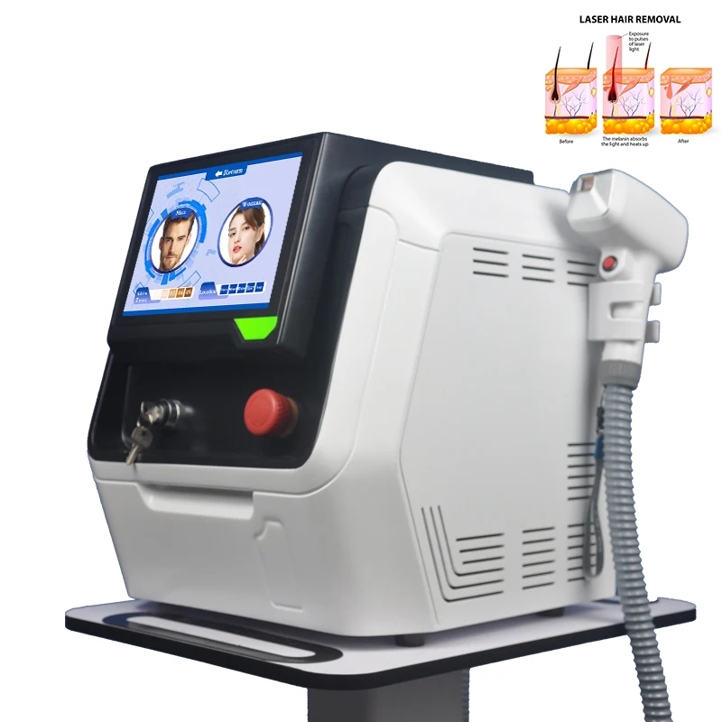 Laser do Diodo 1064nm do Laser 3 do Diodo dos Comprimentos de Onda do Laser 3 da Remoção do Cabelo 2022 755 808 1 onda do laser 3 da remoção do cabelo 808