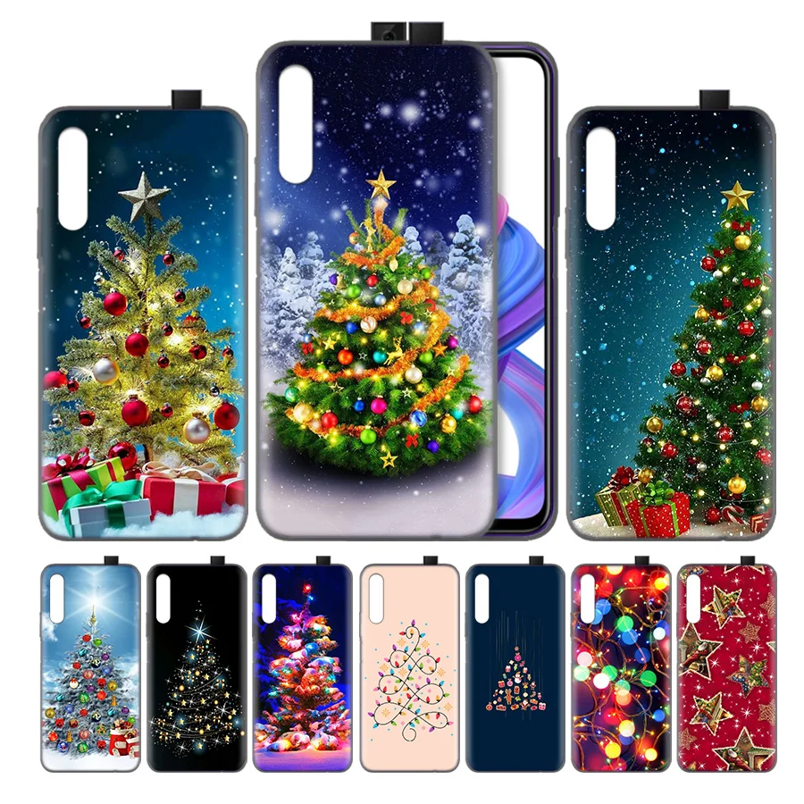 

Silicone Case Cover for Huawei Honor 8X 8C 8A 8S 9X 10 20 20i V20 Play Y5 Y7 Y9 Lite Pro Prime 2019 Nova 4e Merry Christmas tree