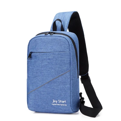 Новые унисекс противоугонные usb зарядки суконные сумочки, Холст Досуг водонепроницаемый человек ткань Оксфорд сумка через плечо нагрудная сумка - Цвет: Blue