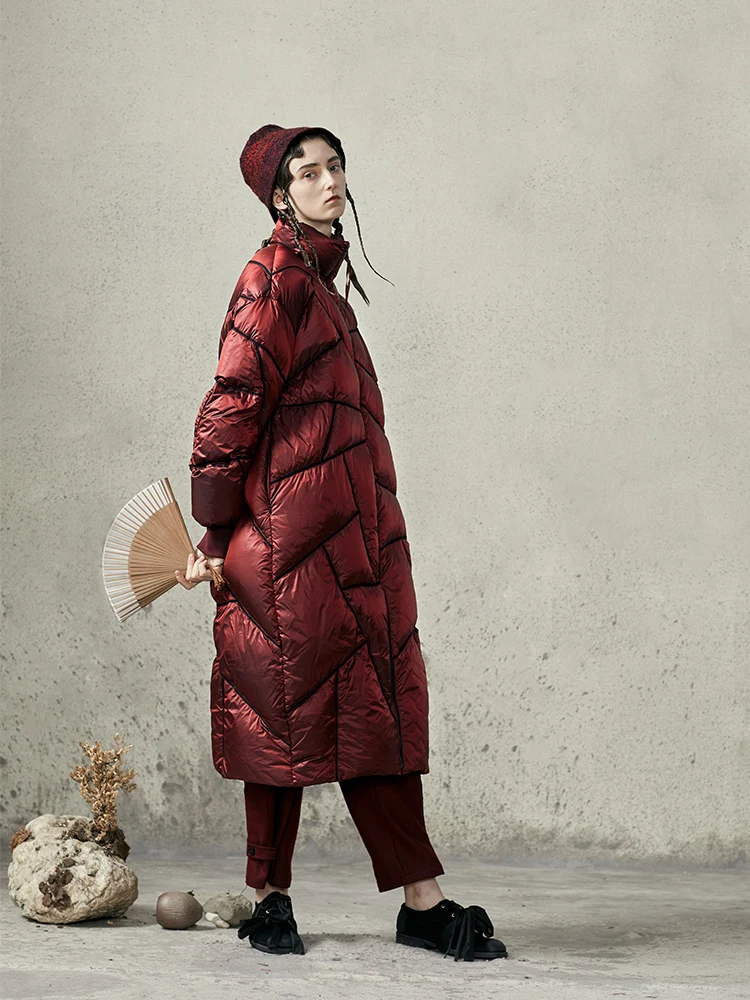 Дизайн AIGYPTOS, женский зимний Короткий Повседневный свободный плотный теплый красный пуховик, Женская Корейская длинная пуховая куртка, пальто