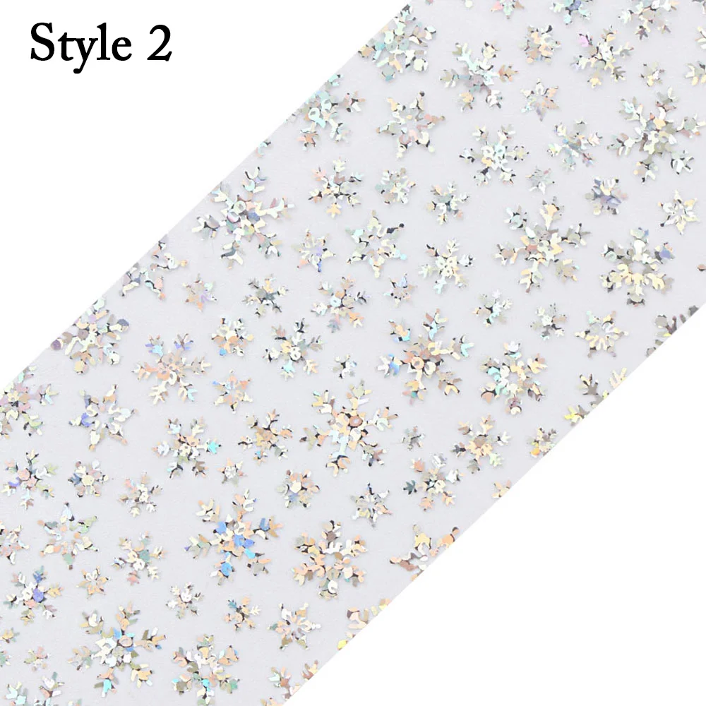 style2 100x4 см Рождественский узор для наклейки на ногти 3D Снежинка звезда лазерный блеск Рождественский дизайн ногтей Переводные фольги маникюрные инструменты наклейки s - Цвет: style2
