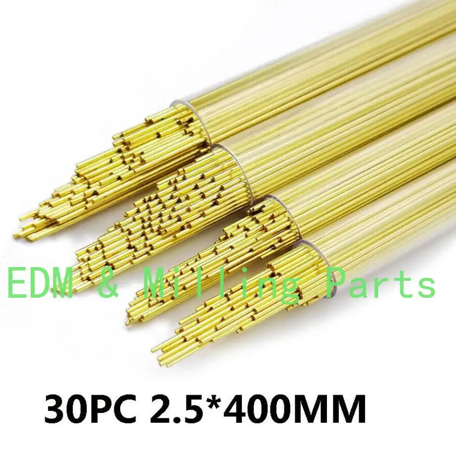 

30PCS CNC EDM Drilling Machine Brass Electrode Single-Channel Tube 2.5MMX400MM For Drilling Machine Mill Part