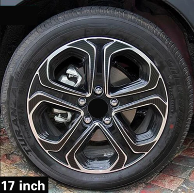 16 17 дюймов углеродного волокна наклейка на обод колеса для центрального движения колеса Водонепроницаемый Стикеры для Honda Vezel HR-V вариабельности сердечного ритма - Название цвета: B