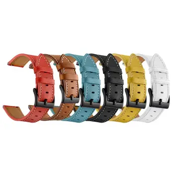 

OOTDTY Genuine Leather Watch Strap Metal Buckle Sport Wristband Belt for HUAMI AMazfit Bip GTS Smart Watch Bracelet Accessories
