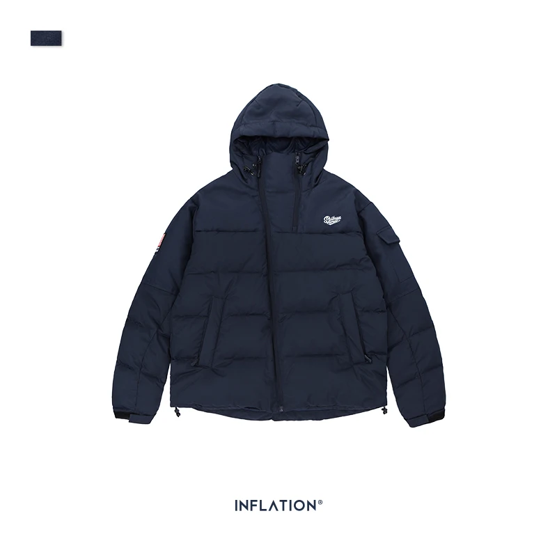 Утепленное однотонное толстое мужское пуховое пальто зимняя уличная куртка свободного кроя с капюшоном зимняя мужская одежда 8986W - Цвет: dark blue
