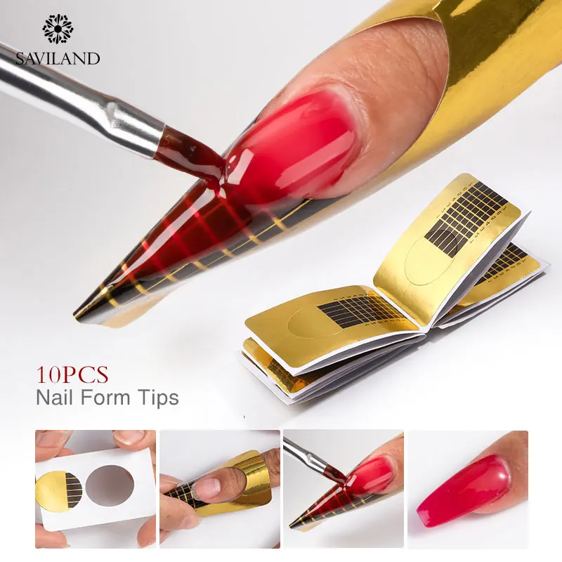 SAVILAND Nails Sticker Extension DIY Poly Nail Gel UV Builder Art Tips Soak Off French Manicure Decoration Tools | Красота и здоровье