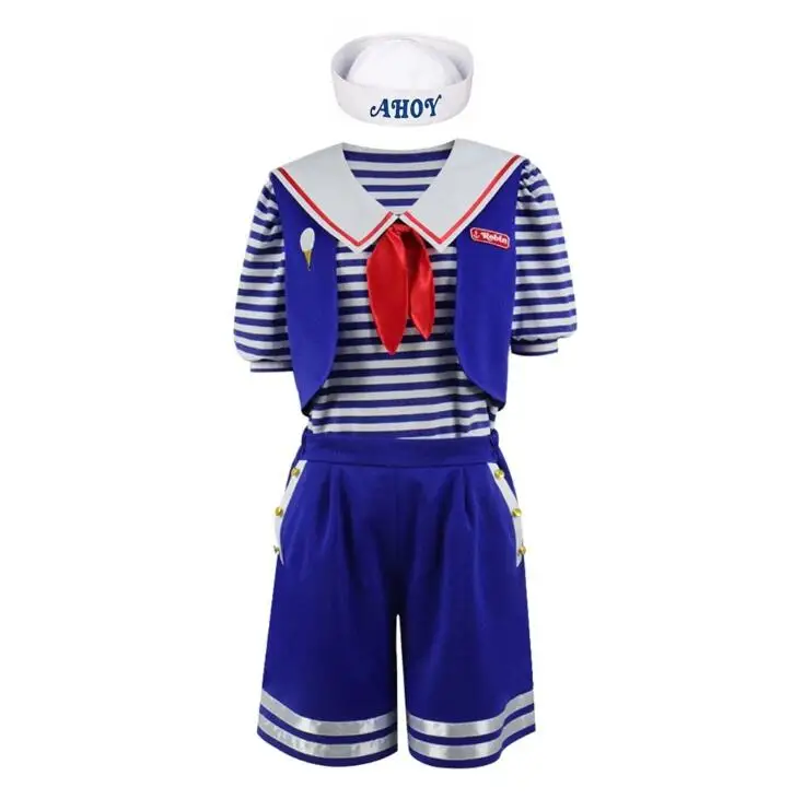 

High quality Stranger Things Season 3 Robin Steve Harrington Scoops Ahoy Ice Cream Shop Assistant Cosplay Navy suit