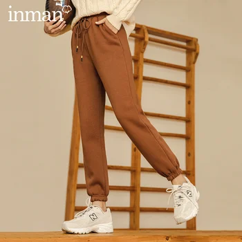 

INMAN 2020 Autumn Winter New Arrival Harem Pants Elastic Waist Drawstring Trousers Sporty Leisure Pure Cotton Pants