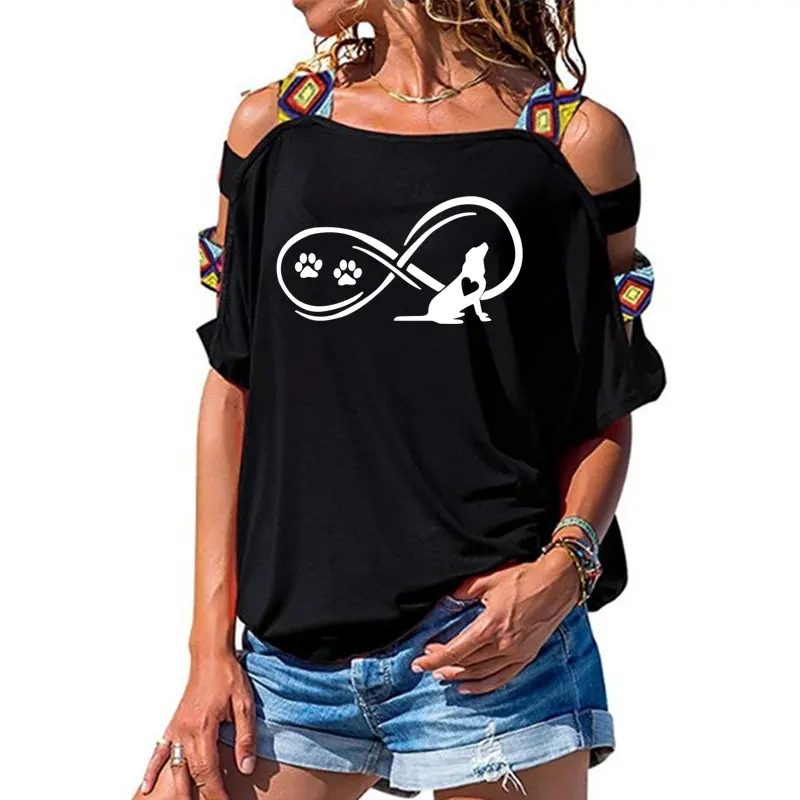 camiseta-con-estampado-de-perro-y-patas-para-mujer-top-de-manga-corta