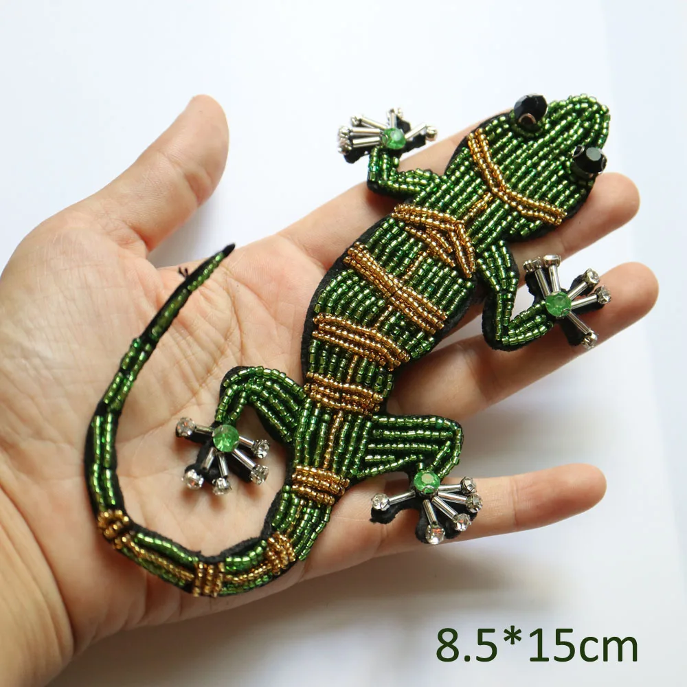 gecko 1 шт., крутые 3D нашивки в стиле панк с вышитыми цветами для джинсовых курток, пальто, винтажные вышитые нашивки с аппликацией геккон для одежды - Цвет: gecko
