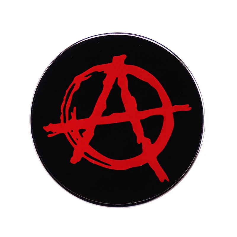 Red & Black Set of 4 Buttons-Badges-Pins anarchism anarchist circle A Anarchy 