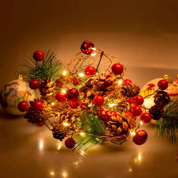

190cm Xmas String Light Pine Cones String Light Led Christmas Garland Party Patio Window Decor Fairy Lights Xmas Wedding Lights
