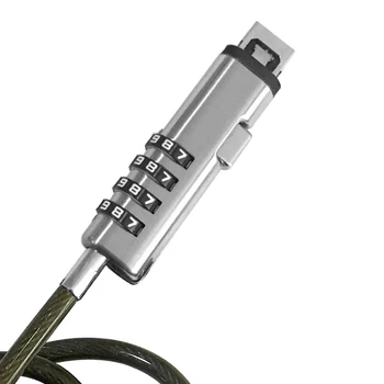 

Security Steel Cable USB Port Notebook Laptop Lock Professional Universal Protective Anti Theft Combination 4 Digit Password