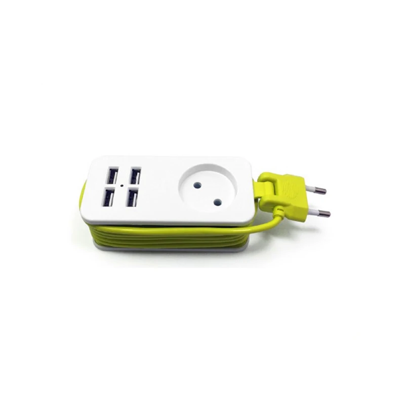 ЕС Plug power Strip прочный несколько зарядных портов s настенный несколько розеток Портативный 4 USB порт для мобильных телефонов планшеты - Цвет: 4USB 1 standard hole