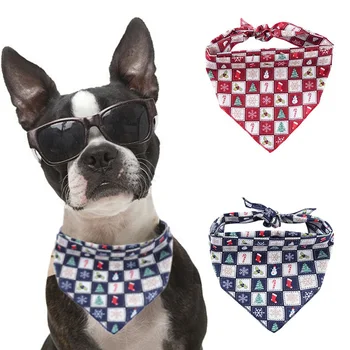 

Christmas Dog Cotton Bandana Decoration Washable Pet Scarf Handkerchiefs Bibs Christmas Gift For Dogs Xmas Costume For Dog Pet