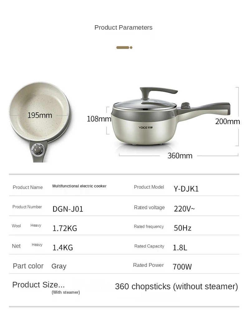Home Multifunction Mini Electric Egg Omelette Cooker Eggs Boiler Food Steamer Pancake Fried Steak Non-stick Frying Pan