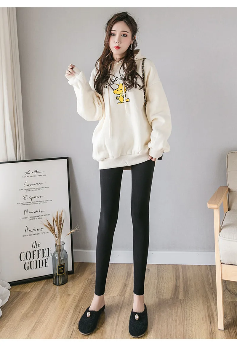 2021 Autumn Winter Women Warm Leggings Soft Thick Velvet Slim High Waist Elastic Pencil Pants Plus Size M-4XL Female Leggings white leggings