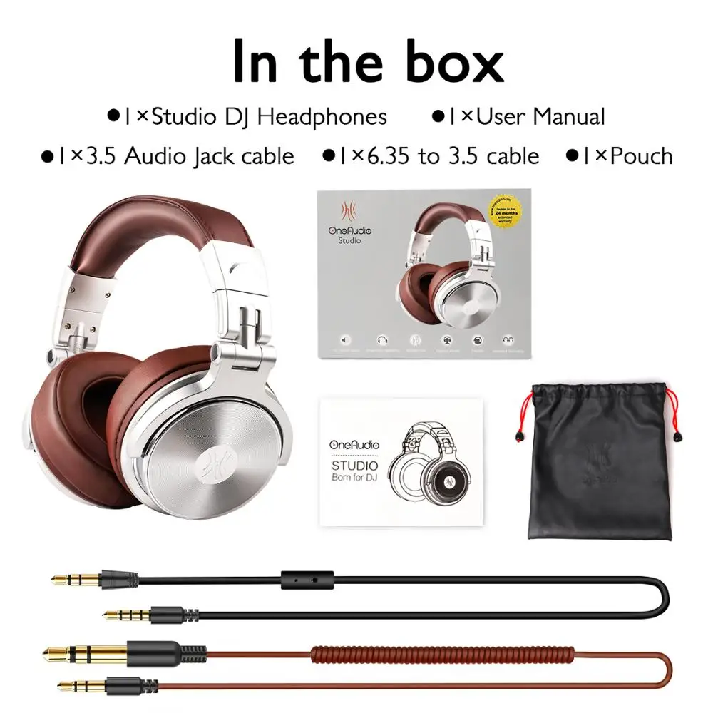 Oneodio Studio DJ słuchawki z mikrofonem Stereo głęboki bas słuchawki nauszne z gniazdem 3.5/6.3mm do monitorowania nagrywania 6 Oneodio Studio DJ słuchawki z mikrofonem Stereo głęboki bas słuchawki nauszne z gniazdem 3.5/6.3mm do monitorowania nagrywania 6