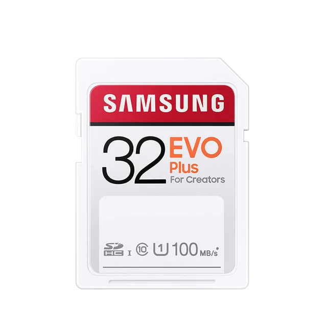SAMSUNG SD Card EVO Plus для создателей 32 Гб 64 128 ГБ 256 SDHC/SDXC карты памяти класса 10 до 100 МБ/с.
