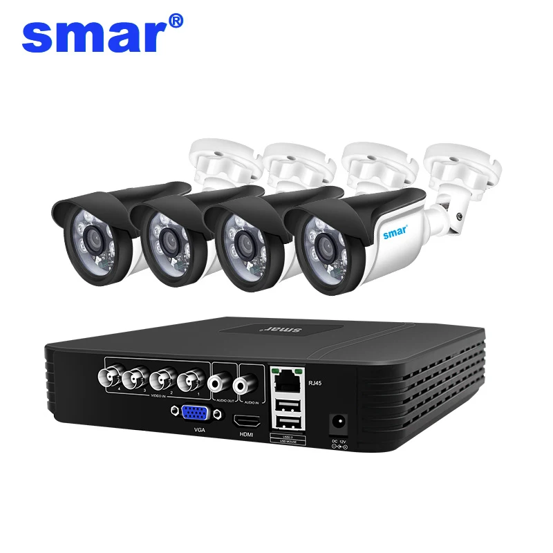  Smar 4CH CCTV HDMI DVR 4PCS 720P 1080P AHD Camera Kit Outdoor Weatherproof Home Security System Vid