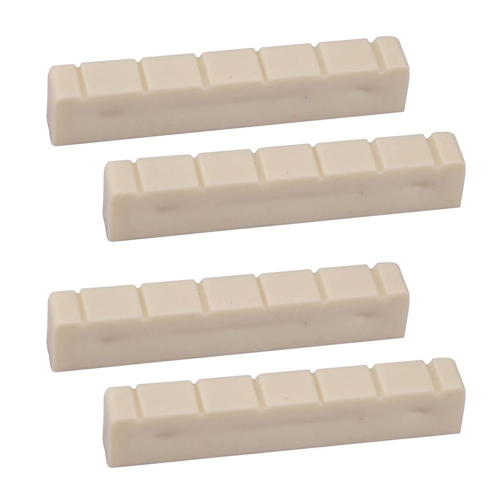 4 Pieces Plastic Guitar 6 String Slotted Bone Nut for Classical Guitar 48mm
