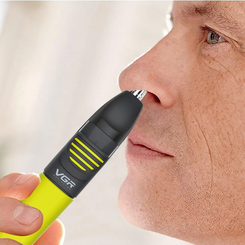 VGR, 2 в 1, электрический триммер для волос в носу, ушах, USB, перезаряжаемый триммер для носа, ушной триммер, триммер для бороды для мужчин, инструменты для ухода за лицом, триммер, гребень