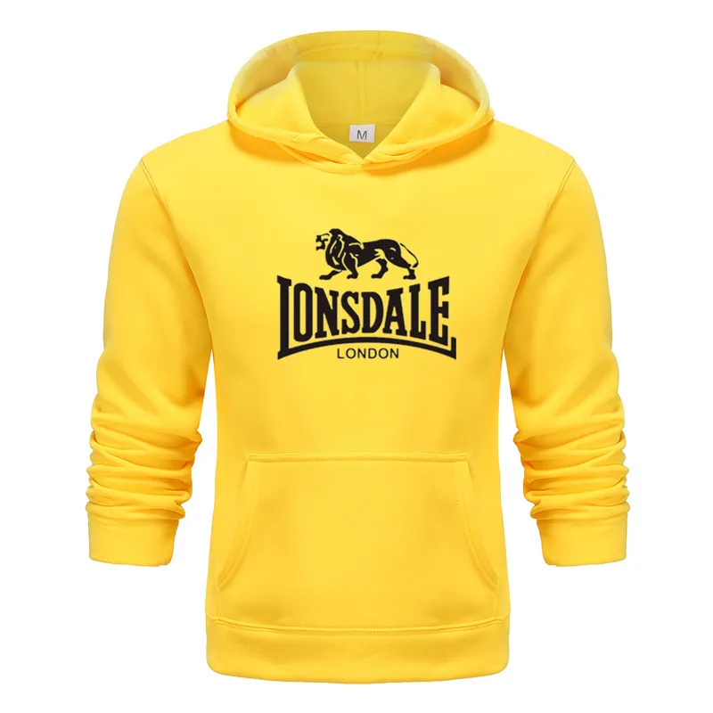 yellow - H Осенне-зимние толстовки, горячая распродажа, модные мужские толстовки Lonsdale, теплые забавные пуловеры, Повседневная Толстовка в стиле хип-хоп, мужской спортивный костюм - Цвет: yellow - H