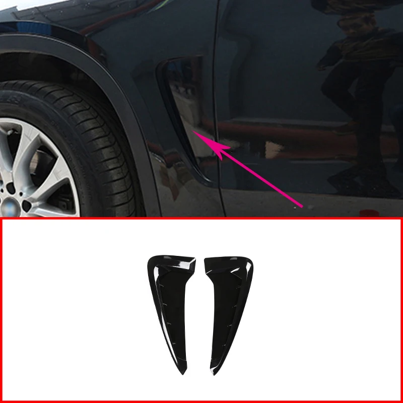 For BMW X5 F15 X5M F85 2014-2018 ABS black car shark gill side fender vent sticker (without logo)