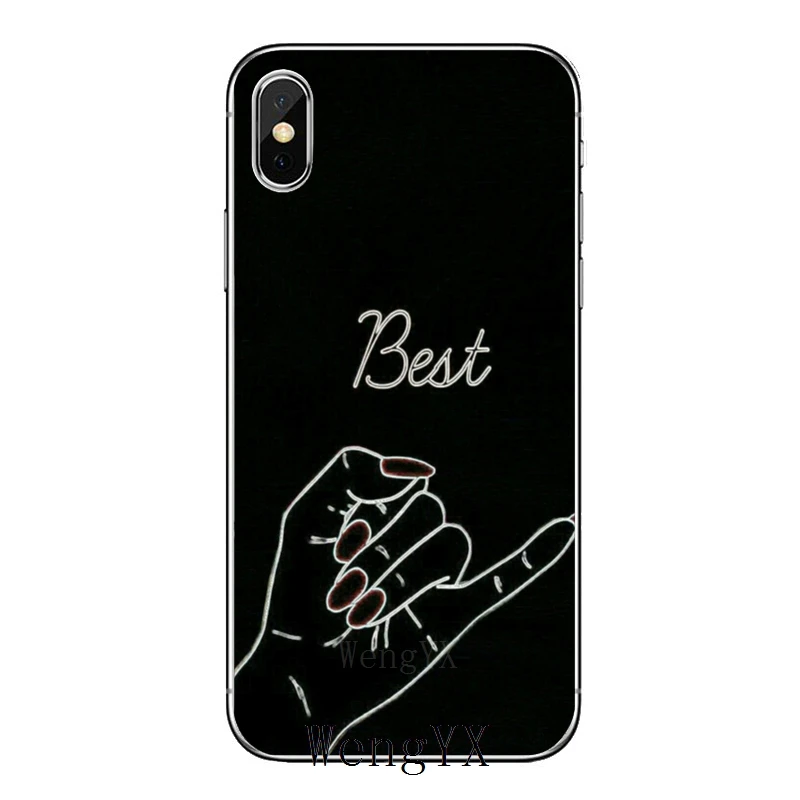Для iPhone XR X XS Max 8 7 6s 6 plus SE 5s 5c 5 iPod Touch bff лучшие друзья палец пара аксессуары чехол для телефона - Цвет: bff-best-finger-B-12