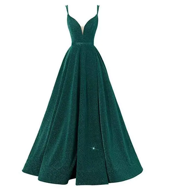 BGW Vestido, вечерние платья на выпускной, Bola Vestido De Noite Da, глубокий v-образный вырез, с разрезом, вечернее платье, без рукавов, с открытой спиной, на тонких бретелях - Цвет: green