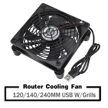 

YOUNUON 120mm 140mm 240mm 5V USB Router Fan TV Box Cooler PC DIY Cooler W/Screws Protective net Silent Desktop Fan 12cm 14cm
