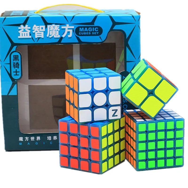 Noctilucent Blue Zcube черный рыцарь набор Подарочная коробка 2x2 3x3 4x4 5x5 волшебный куб безопасный АБС быстрый ультра-Гладкий скоростной куб головоломка костюм детские игрушки подарок - Цвет: Noctilucent Blue