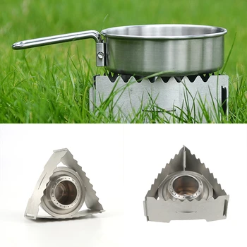 

Outdoor Stove Alcohol Stove Ultralight Folding Titanium Pot Stand with Titanium Mini Alcohol Stove for Outdoor Camping Hiking