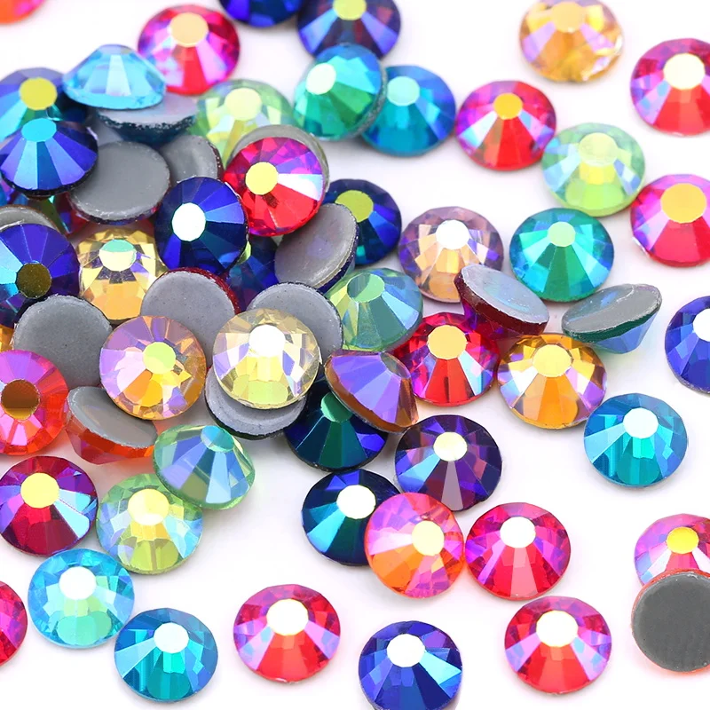 Multi-Color Crystal AB Hot Fix Rhinestones for Nail Art and Fabric Garments