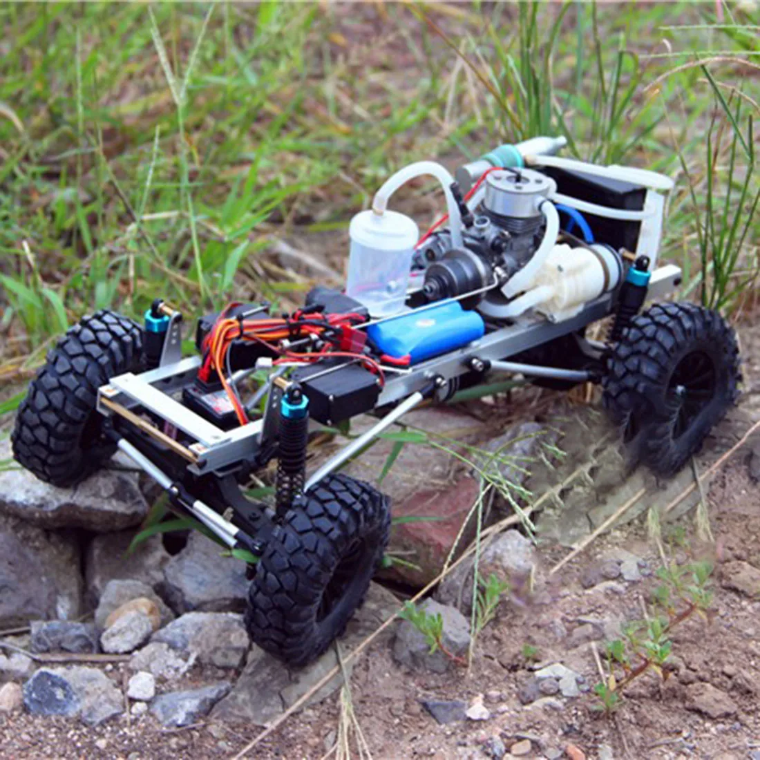 Уровень 15 метанол двигатель DIY 4WD электрический генератор с функцией обратного хода 2,4G RC внедорожный альпинистский автомобиль модель(была установлена