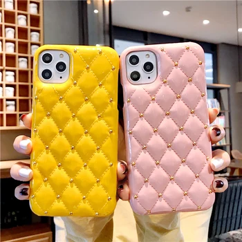 

Glitter Rivets Leather Case For iPhone 11 Coques Shockproof Bumper Cover For iPhone 11 Pro Max Mobile Phone Cases Fundas Capas
