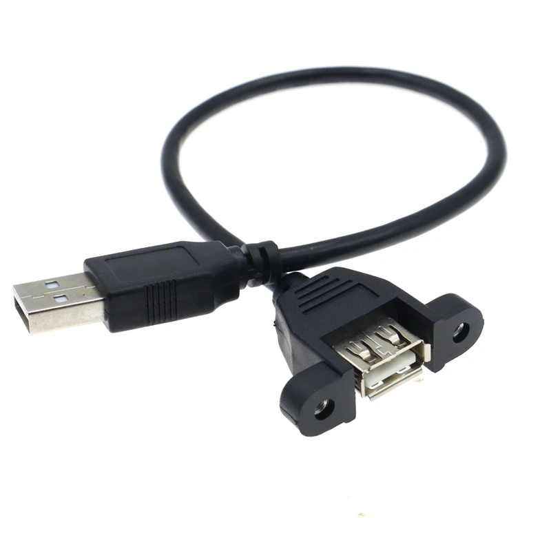 USB 2.0 Male-to-Female Extension Cable (0.3m-5m) with Panel Mounting Screw Holes for Industrial Control Chassis Description Image.This Product Can Be Found With The Tag Names Cheap Computer Cables Connectors, Computer Cables Connectors, Computer Office, High Quality Computer Office
