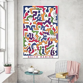 

Art Watercolor Keith Haring Original Canvas Paintings Posters and Print Cuadros Wall Art Picture for Living Room Home Decoration