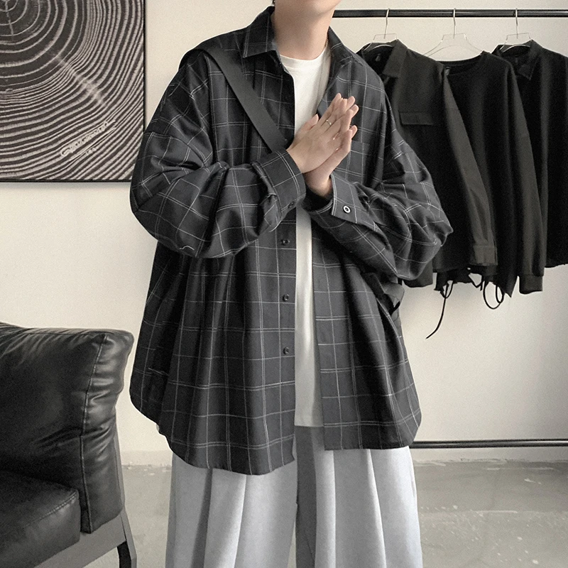 

VIANKANI Plaid Shirt Men's Fashion Brand Ins Casual Versatile Shirt Korean Fashion Coat Handsome Clothes 2021 M-2XL