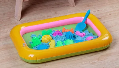 Children's toy air cushion new portable colorful removal inflatable plastic sand table for all seasons - Цвет: Оранжевый