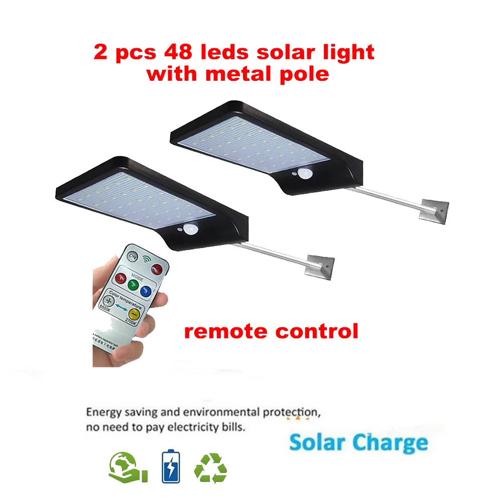 

2/4pcs PIR Solar Powered LED Wall Lamp 48 LED/LEDs Lights Wall Light Ray/Motion Sensor Light Motion Detection Path Garden Yard l