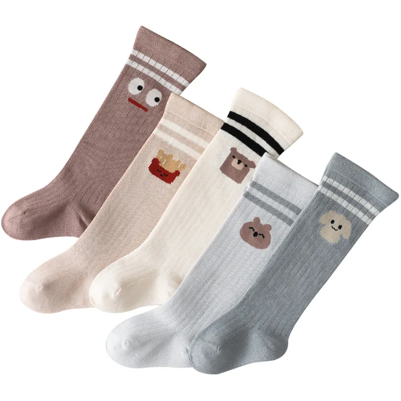 

Autumn Winter Soft Cotton Baby Girls Socks Newborn Cartoon Baby Knee High Long Socks Infant Boy Socks Floor Sock Shoes Spring