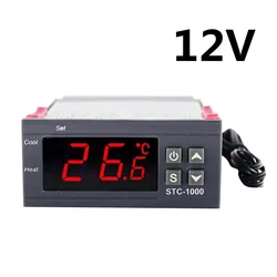 Digital Temperature Controller Thermostat with LED Display and 10A Heating/Cooling Relay (12V)