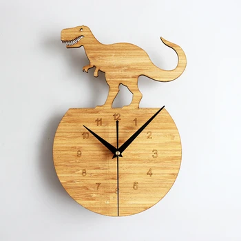 

Wooden Wall Clock Modern Design Watch Wall Clocks Home Decor Silent Cute Cartoon Decorative Kids Room BB50W