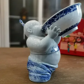 

Chinese Style Art Ceramic Dolls Figure Arts Sculpture Classical Character Ceramics Crafts Creative Home Decoration R4132