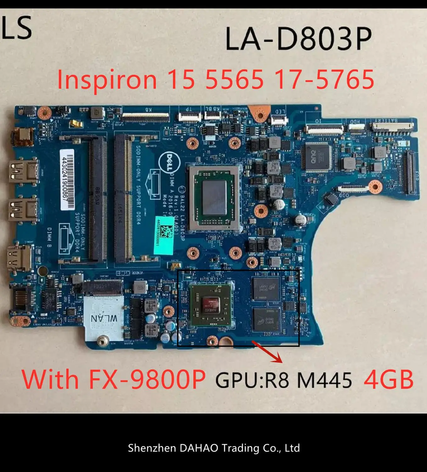 Бесплатная доставка материнская плата для ноутбука Dell Inspiron 15 5565 17 5765 ПК 0KPK2C с Φ R8