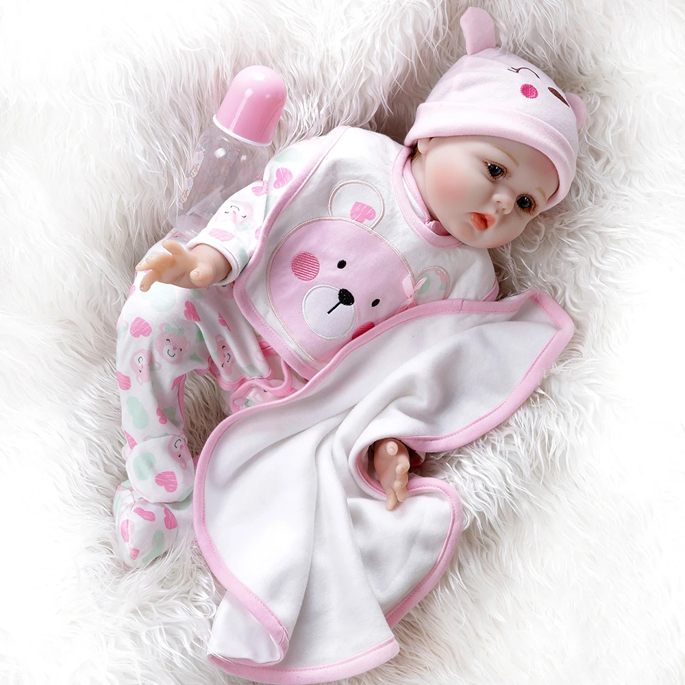 55 см pinky baby reborn кукла милое детское лицо realisitc новорожденный девочка руки волосы с корнями взвешенная кукла рождественский подарок